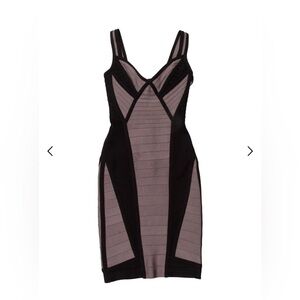Herve leger Karina black and grey bodycon dress